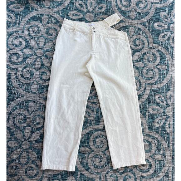 Superdown Iris Cut Out in Ivory High-Waisted Wide Leg Pants - Size M - Picture 3 of 11